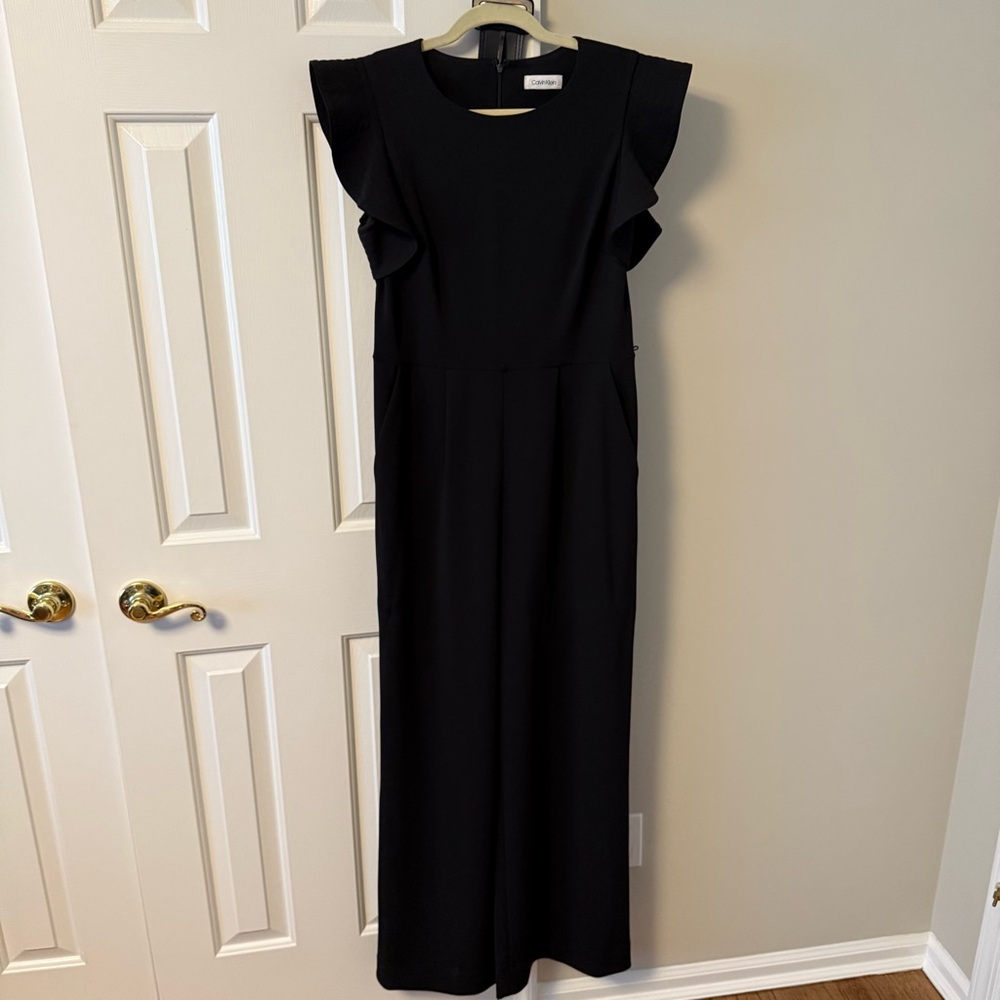 Calvin Klein Elegant Black Jumpsuit with Belt